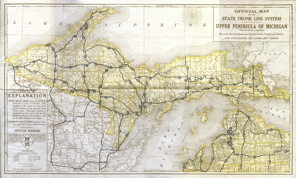 Printable Upper Peninsula Map