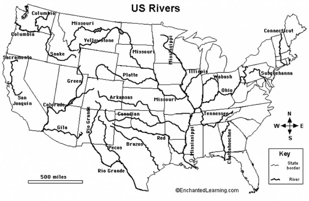 Printable Us Map With Rivers Refrence Blank Map The Usa 50 American 