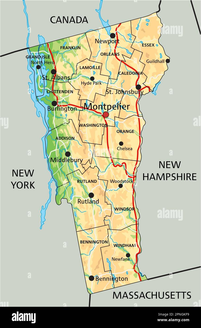 Printable Vermont Map