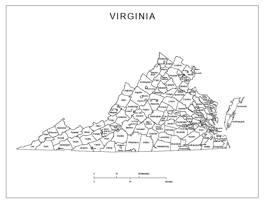 Printable Virginia County Map