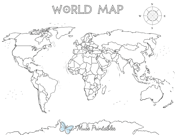 Printable World Map Coloring Page