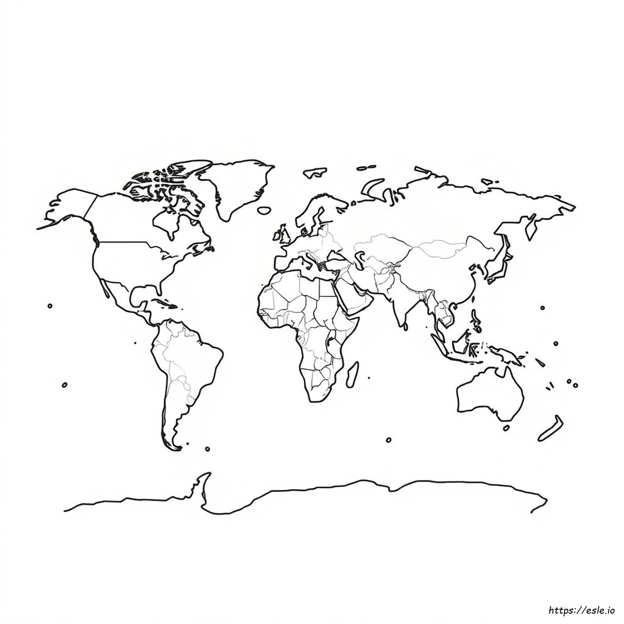 Printable World Map Coloring
