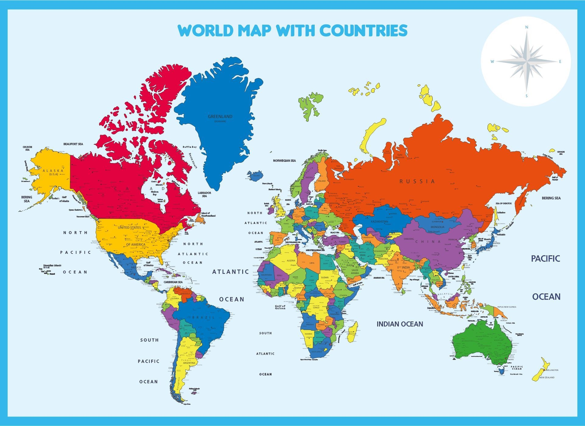 Printable World Map With Countries World Map Printable Color World Printable World Map With Countries World Map Printable Color World