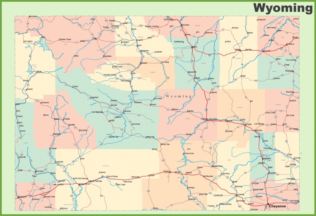 Printable Wyoming Map Printable Wyoming Map