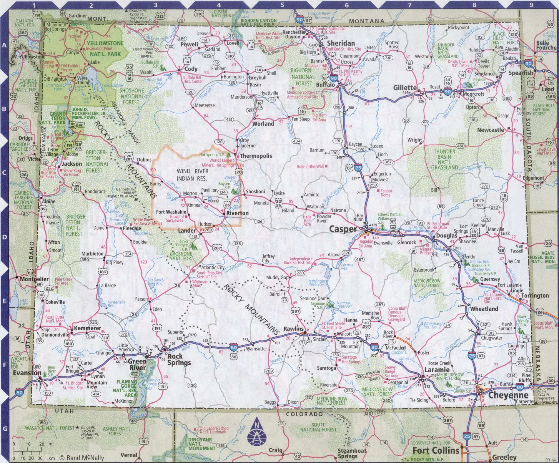 Printable Wyoming State Map Printable Wyoming State Map