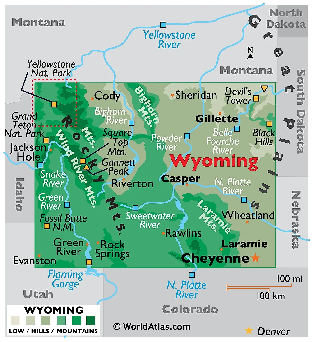 Printable Wyoming State Map Printable Wyoming State Map