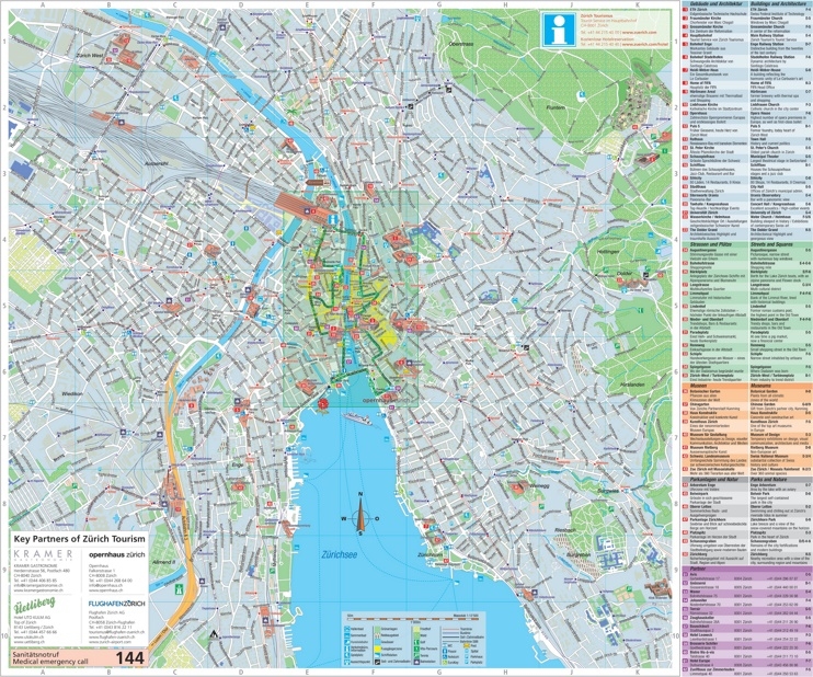 Printable Zurich Tourist Map