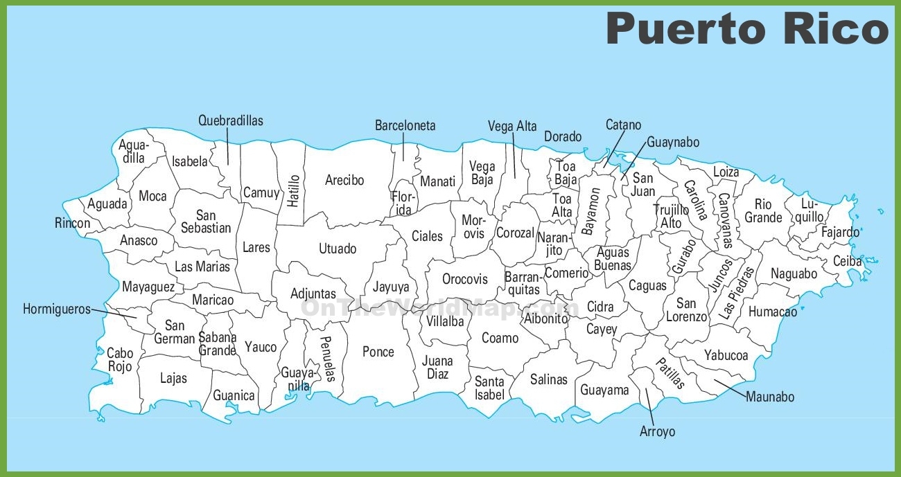 Puerto Rico Printable Map