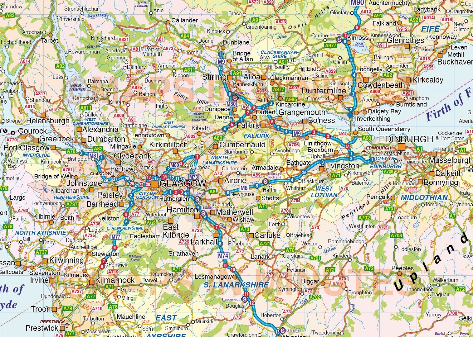 Road Map Of Scotland Printable