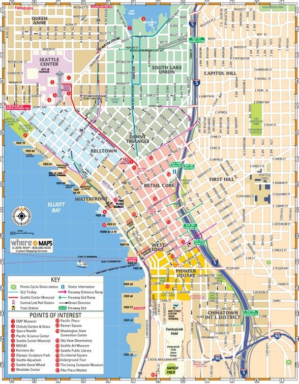 Seattle Downtown Map Printable