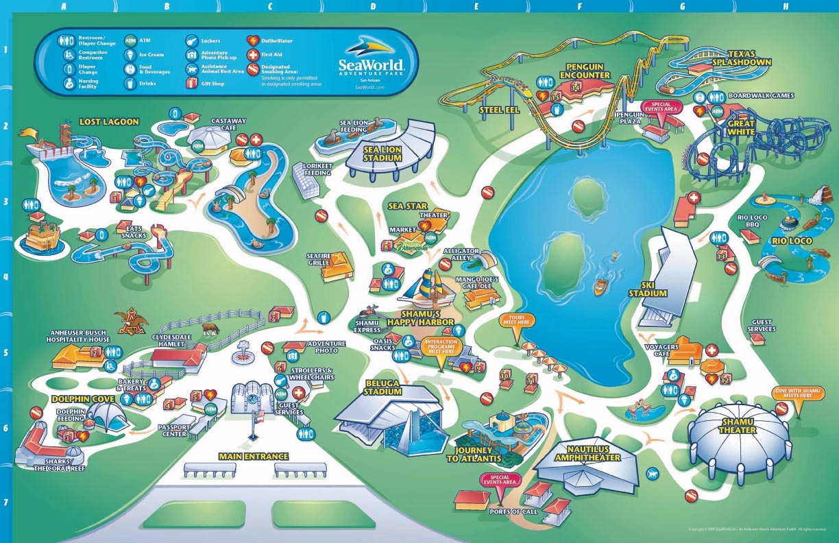 Seaworld San Antonio Printable Map Printable Maps