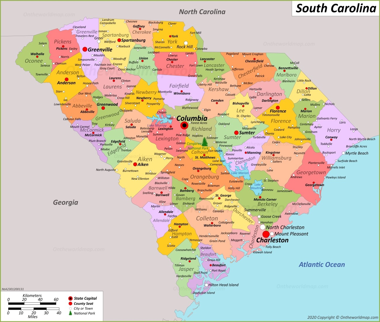 South Carolina County Map Printable South Carolina County Map Printable