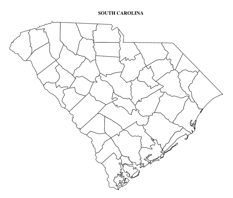 Printable South Carolina County Map Printable South Carolina County Map