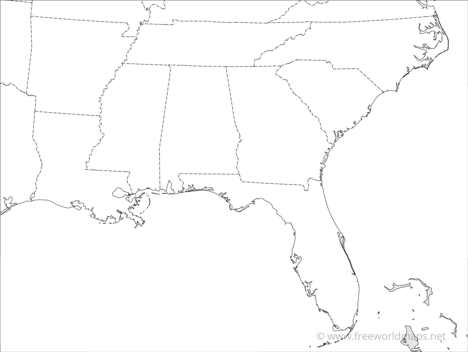 Southeast Region Printable Map Free Printable Maps