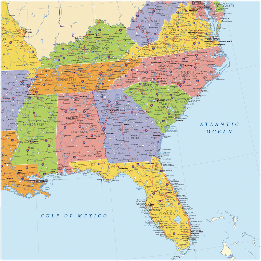 southeast region map printable