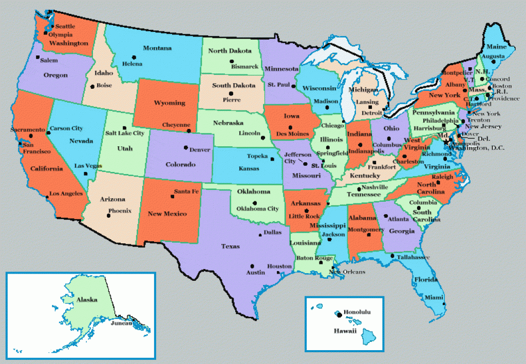 States And Capitals Map Printable Printable Calendar