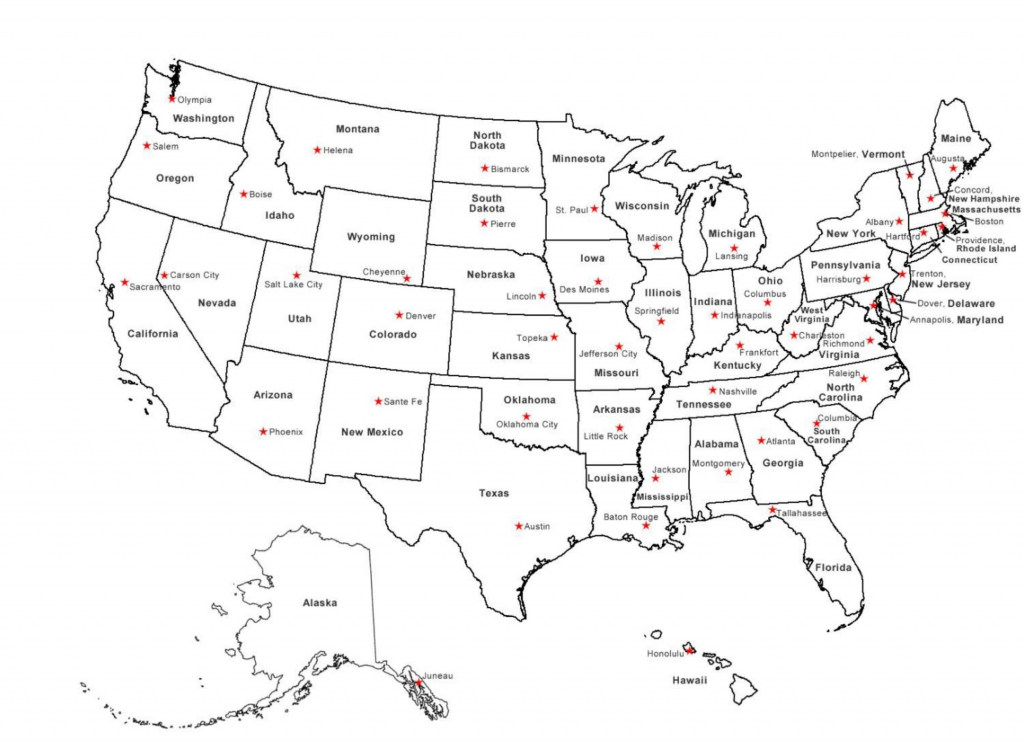 States And Capitals Map Quiz Printable Map States And Capitals Map Quiz Printable Map