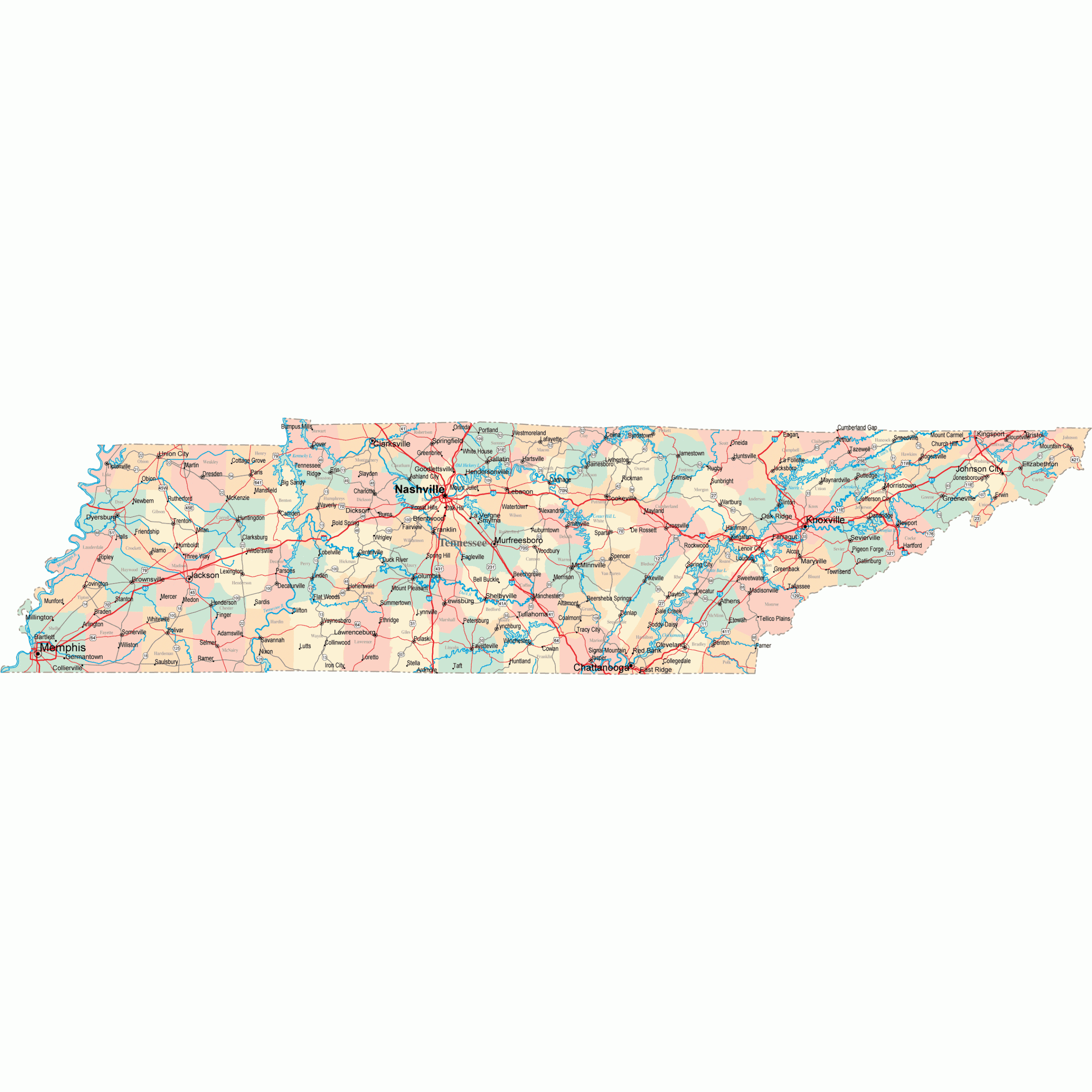 Tennessee County Map Printable Free Printable Map