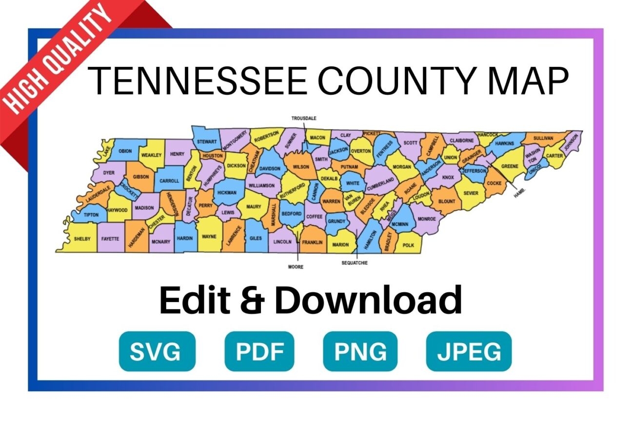 Tennessee County Map Printable Free Printable Maps