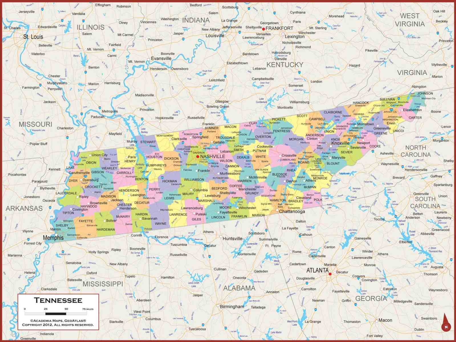 printable tennessee county map