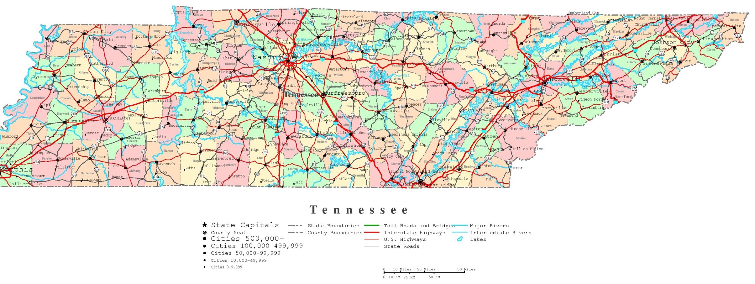Tennessee Map Printable Tennessee Map Printable