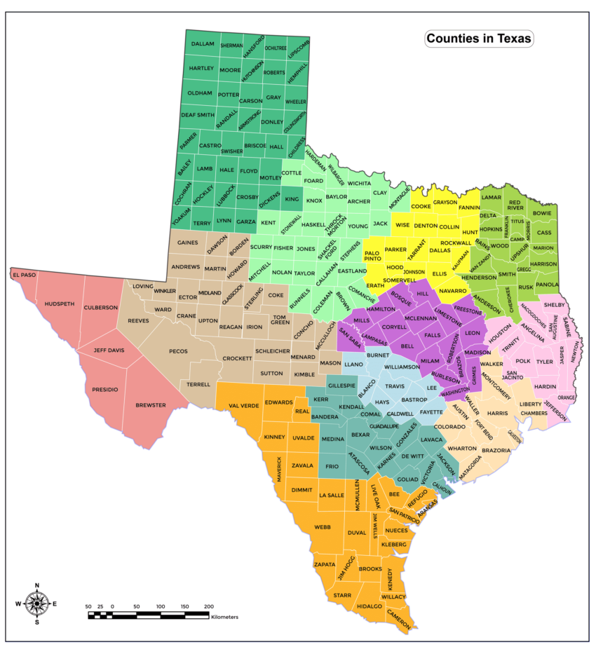Texas Counties Map Texas News Places Food Recreation And Life