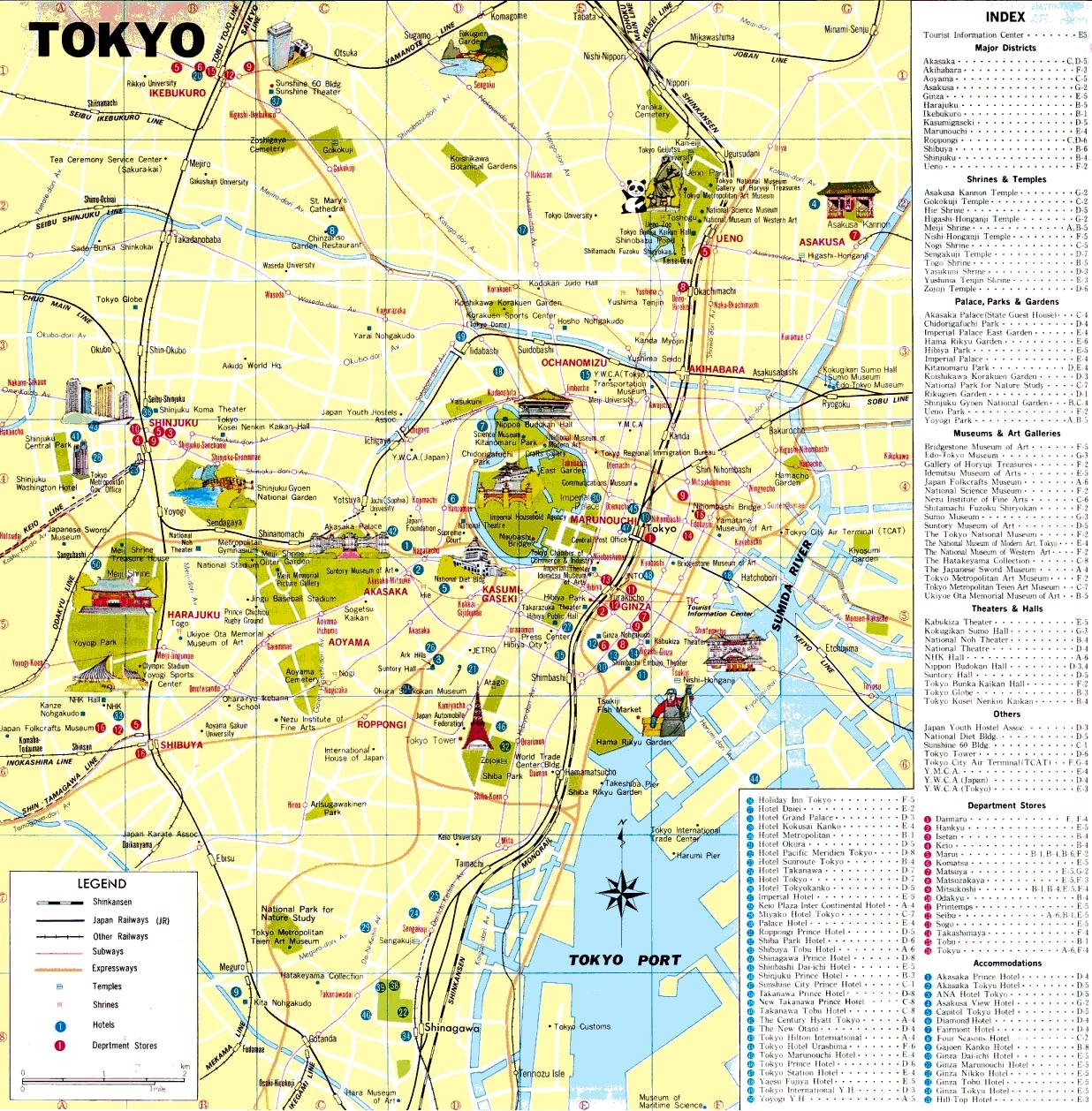 Tokyo Attractions Map Tokyo Tourist Attractions Map Kant Japan 