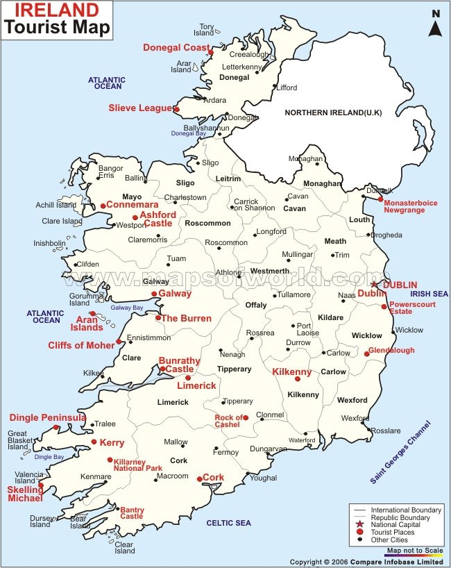 Tourist Map Of Ireland Printable