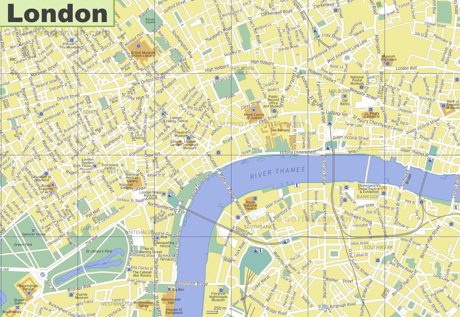 Printable Map Of London With Attractions Printable Map Of London With Attractions