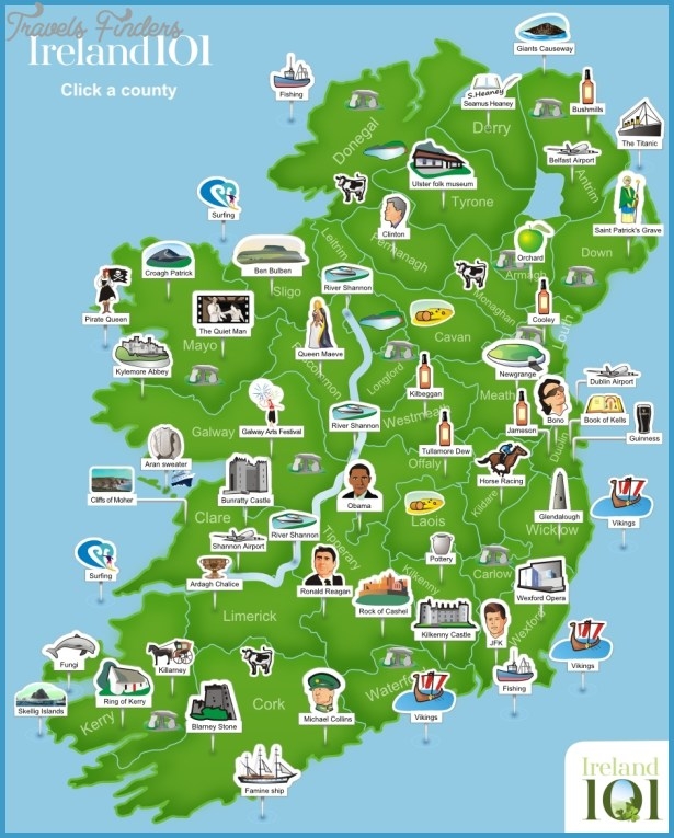 Tourist Printable Map Of Ireland
