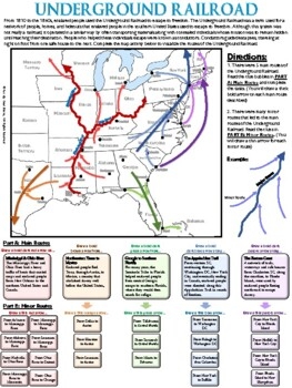 Underground Railroad Map Worksheet By Ace Up Your Sleeve TPT Underground Railroad Map Worksheet By Ace Up Your Sleeve TPT