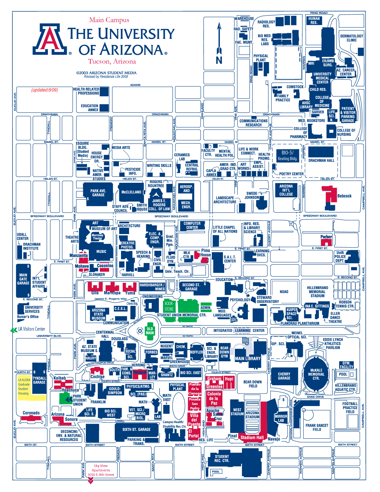 University Of Arizona Campus Map Printable University Of Arizona Campus Map Printable