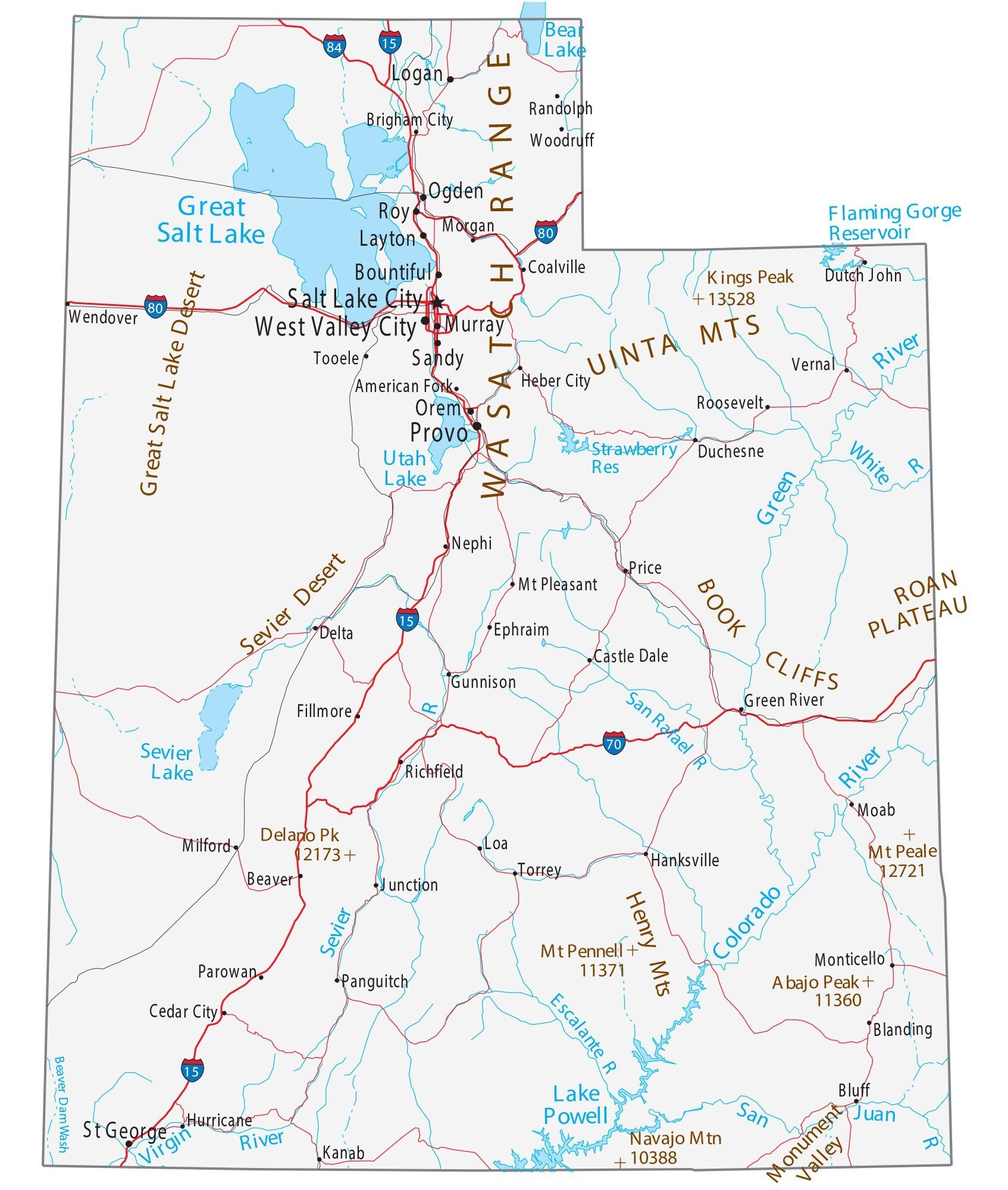 printable map utah