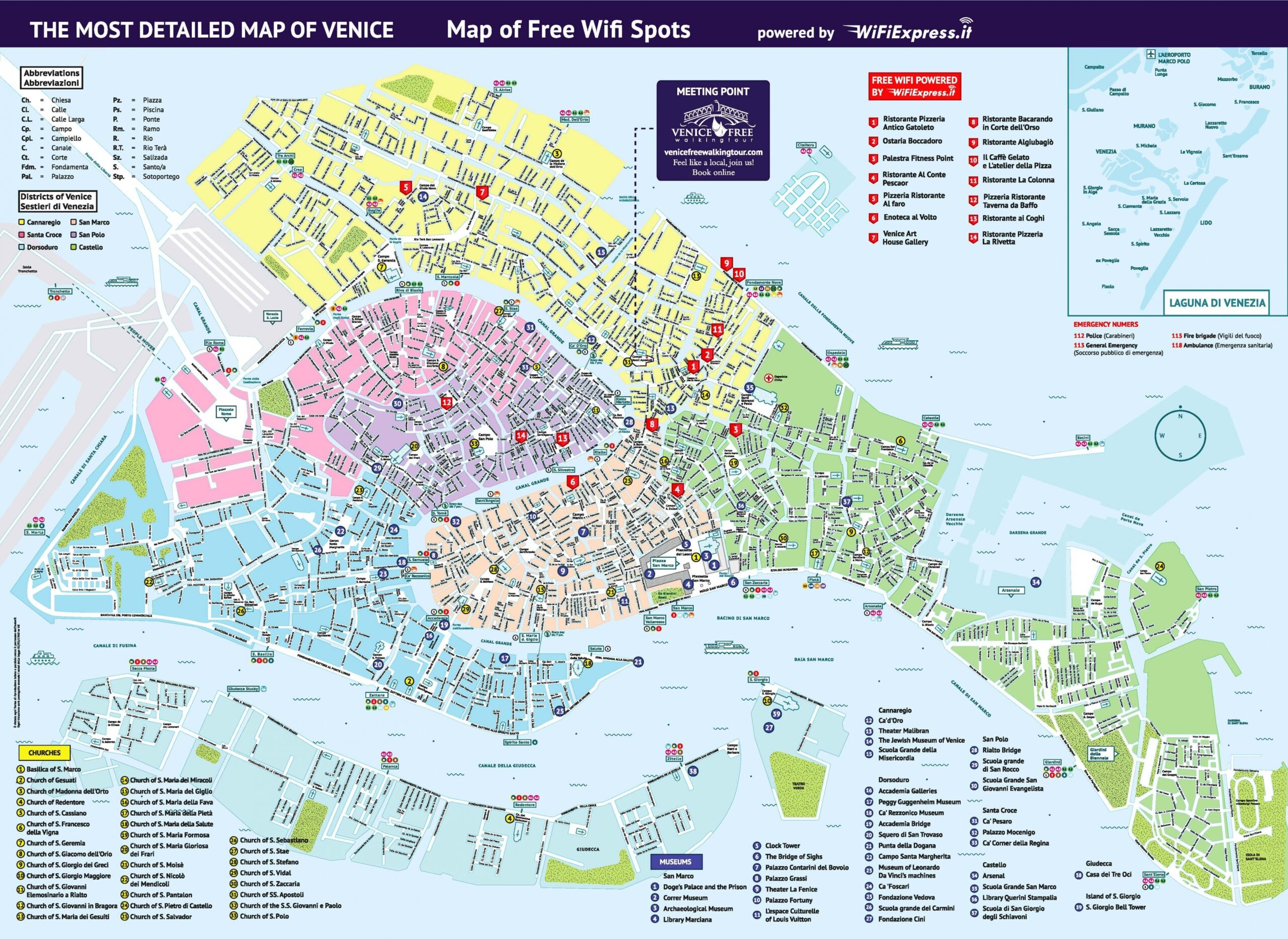 Venice Walking Tour Map Walking Map Of Venice Italy Italy 
