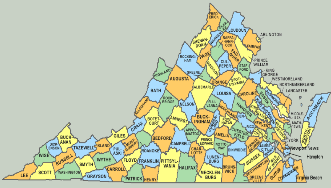 Virginia County Maps Counties Printable Virginia Map