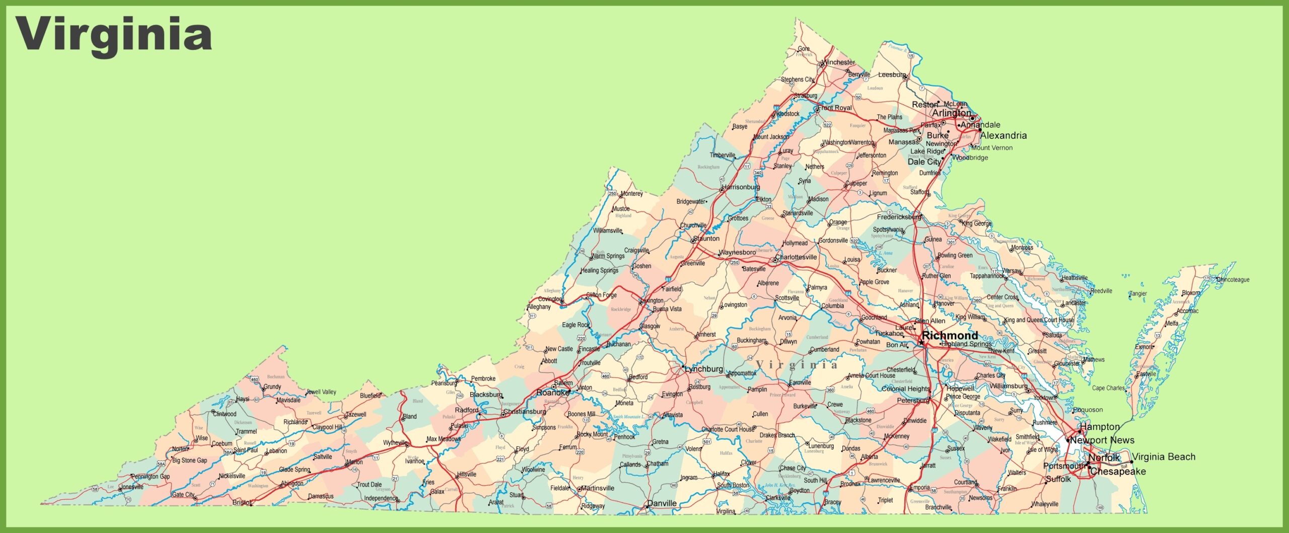 printable map virginia