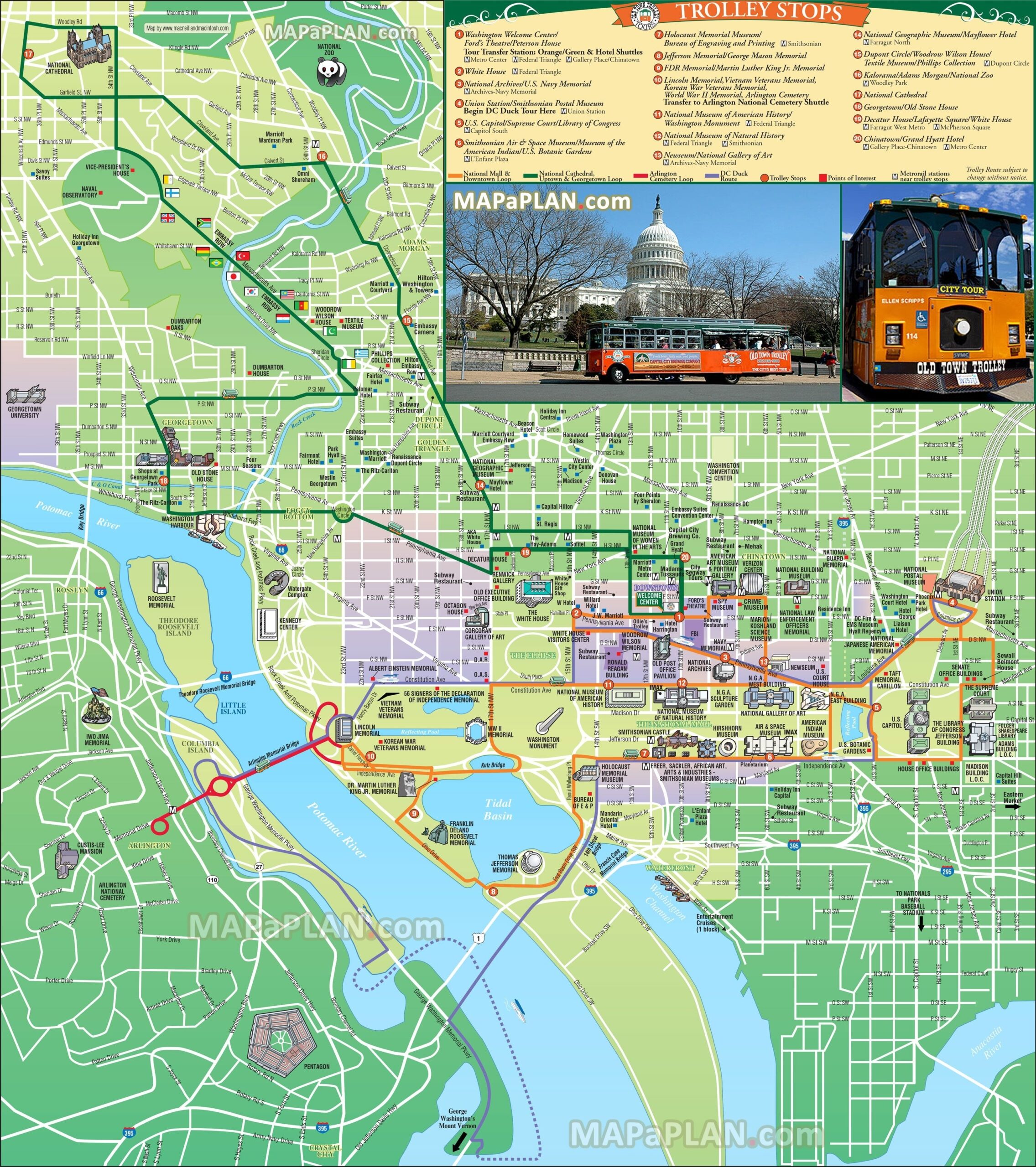 printable washington dc tourist map pdf