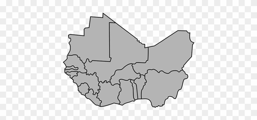West Africa Blank Map Outline Map Country Nigeria Hi Res Stock