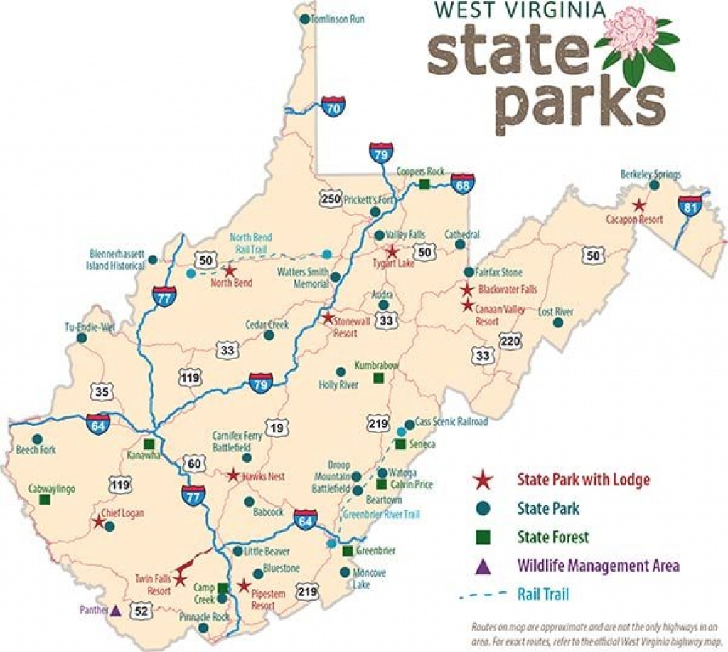 West Virginia State Parks Map Printable Map Virginia Map