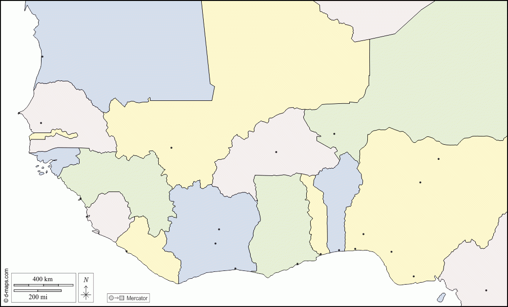 Western Africa D maps Free Map Free Blank Map Free Outline Map 