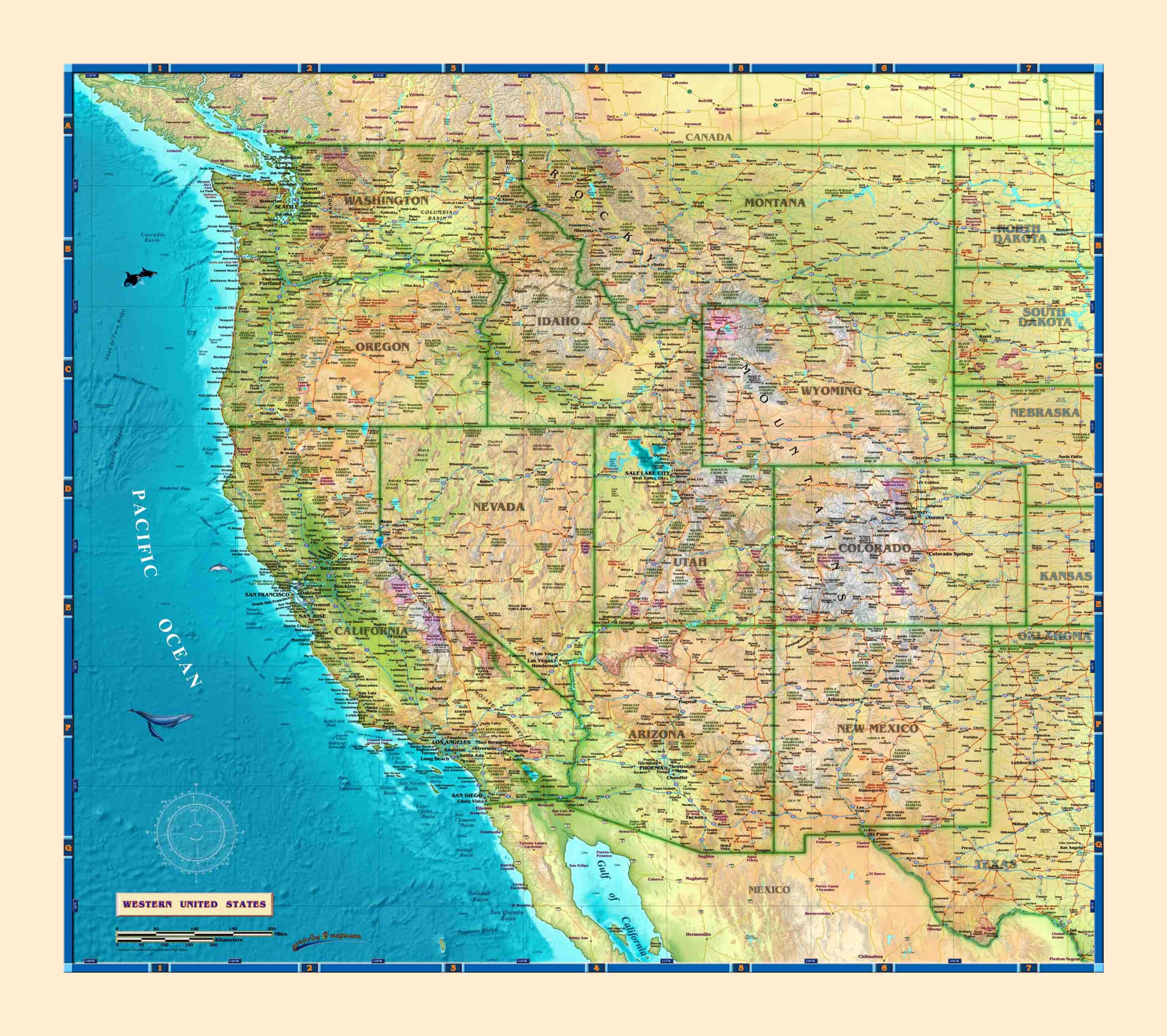 Western USA Wall Map The Map Shop Printable Map Of USA Western USA Wall Map The Map Shop Printable Map Of USA