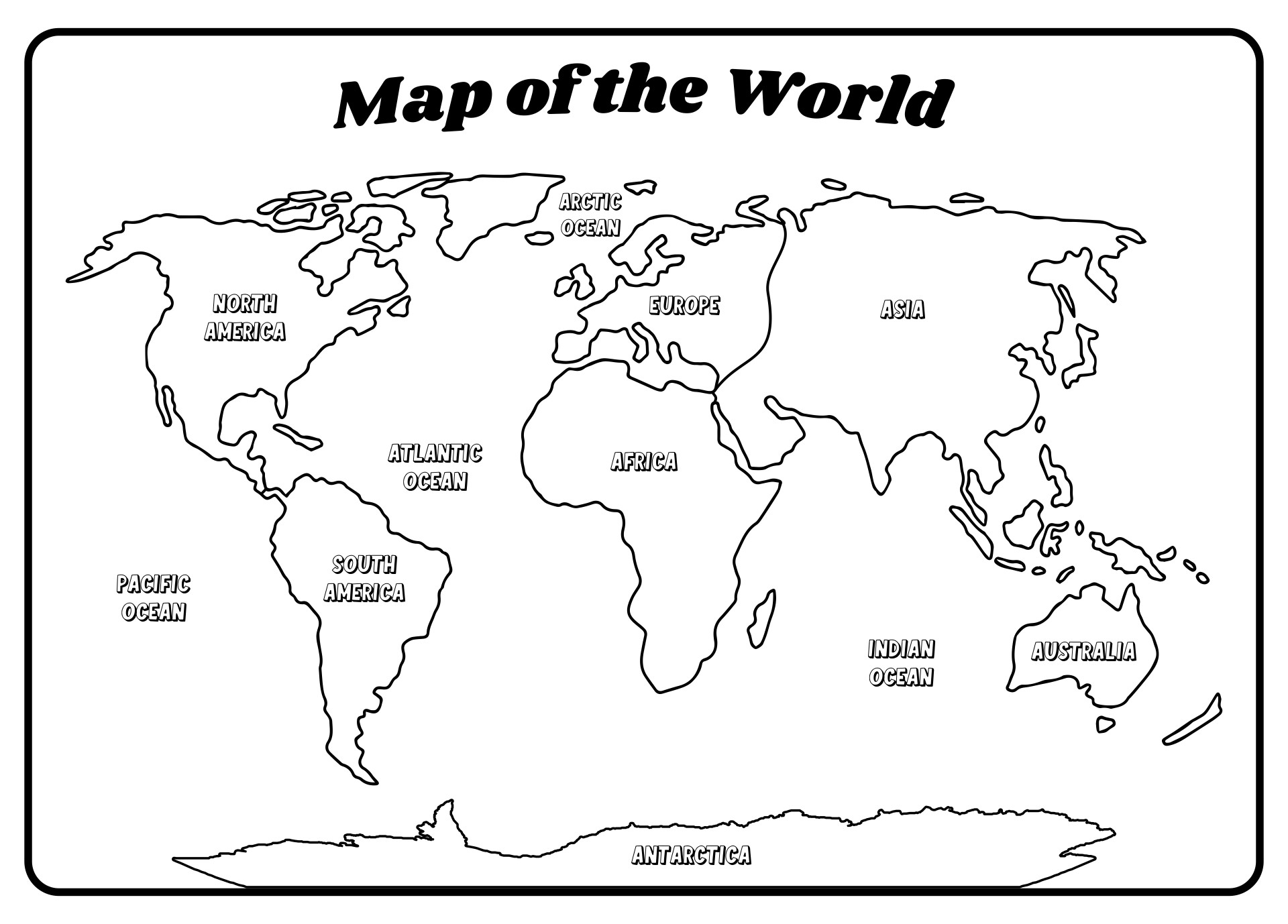world map black and white printable