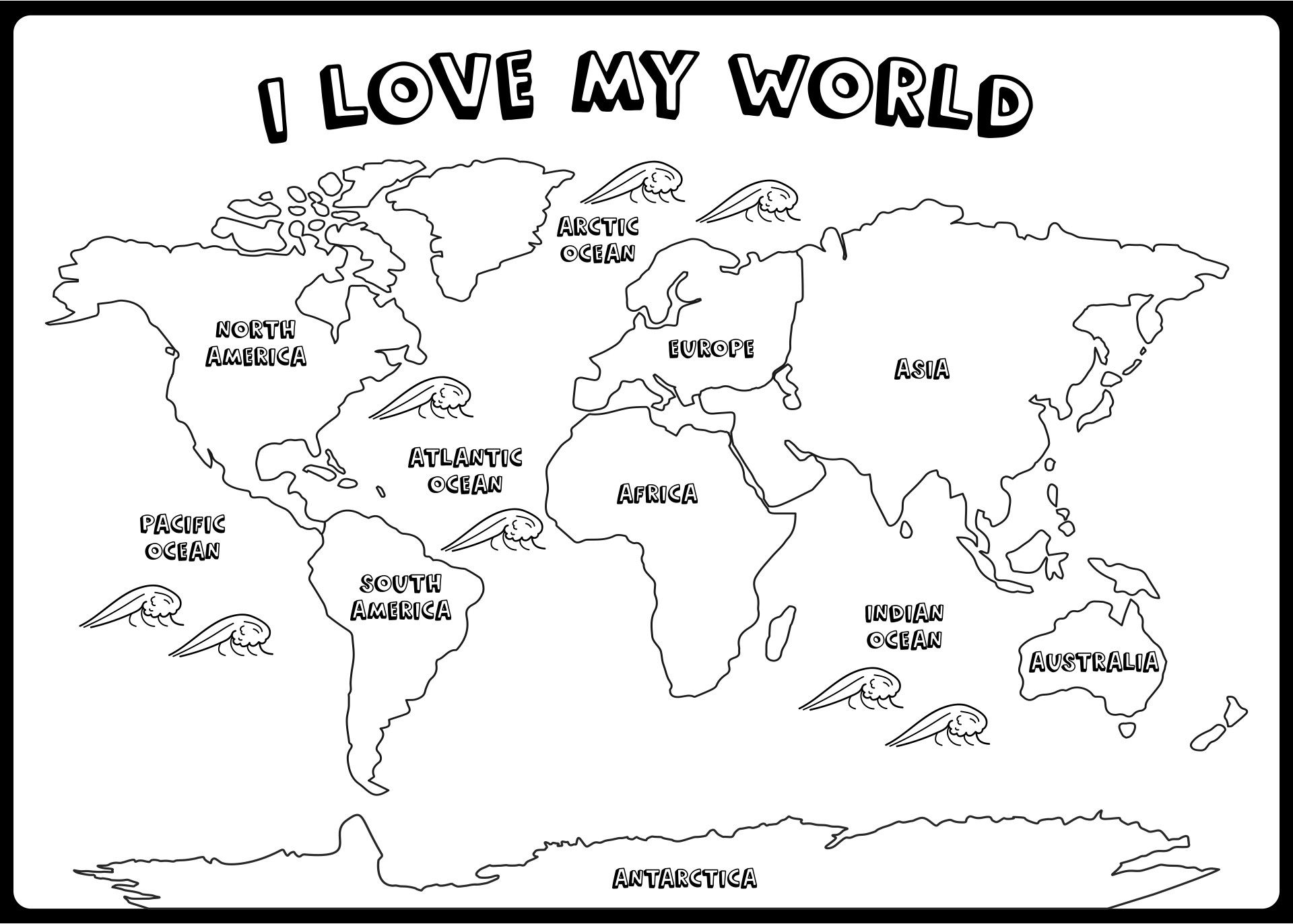 World Map Black And White With Country Names Infoupdate