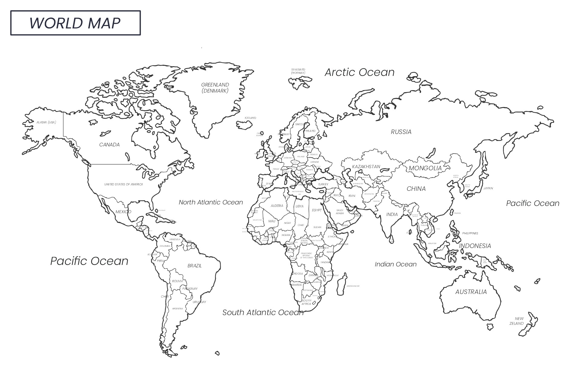 world map printable black and white
