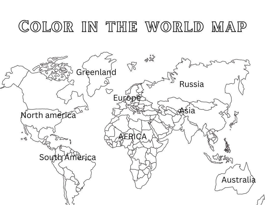 World Map Coloring Page Printable