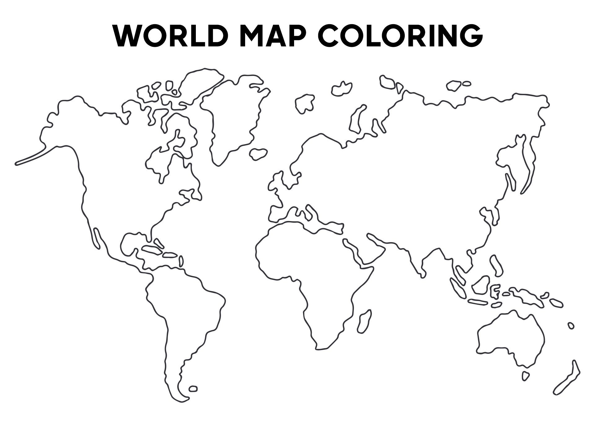 coloring world map printable