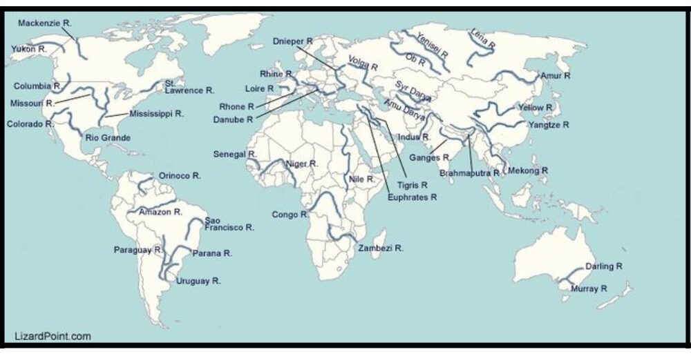 World River Map Tracking Global Waterways