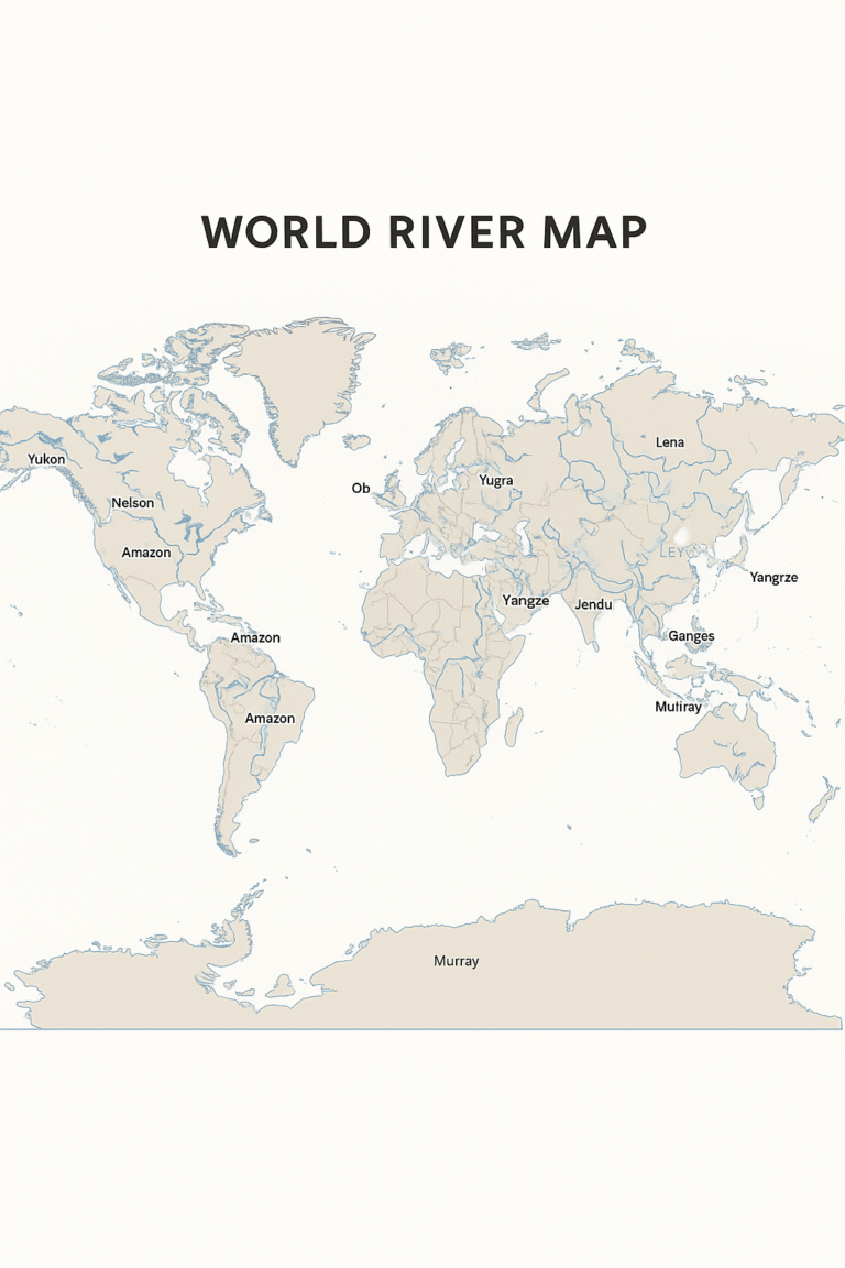Printable World River Map