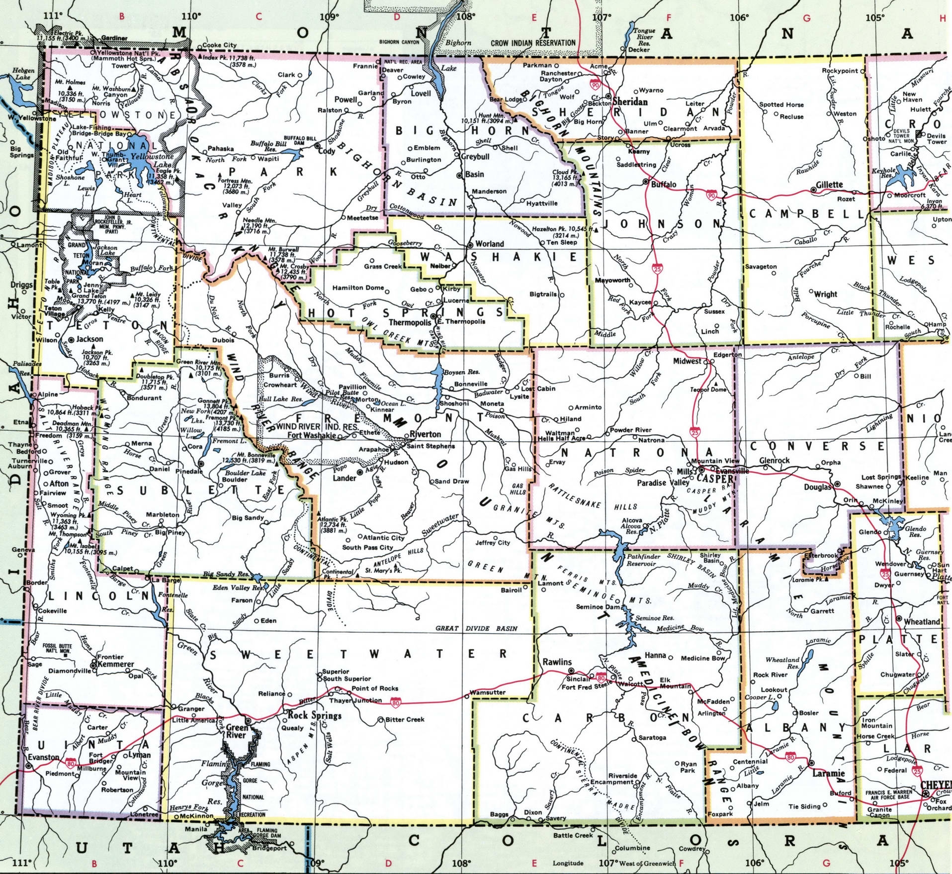 Wyoming State Map Printable Wyoming State Map Printable