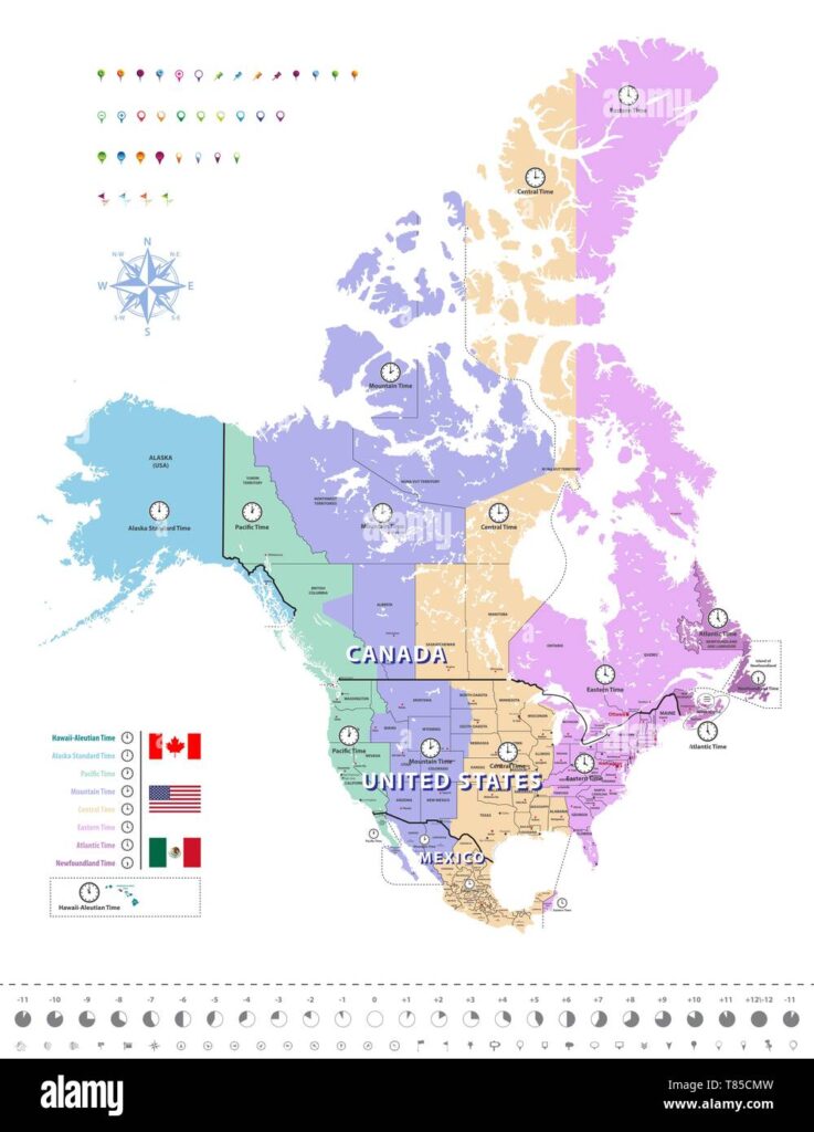 Printable map of Mexico's time zones for students